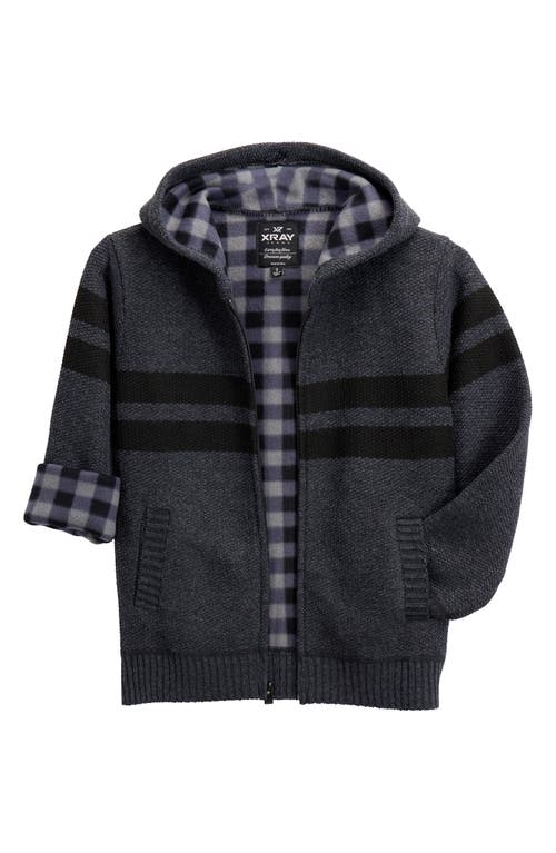 X-ray Xray Kids' Stripe Full Zip Hoodie In Black