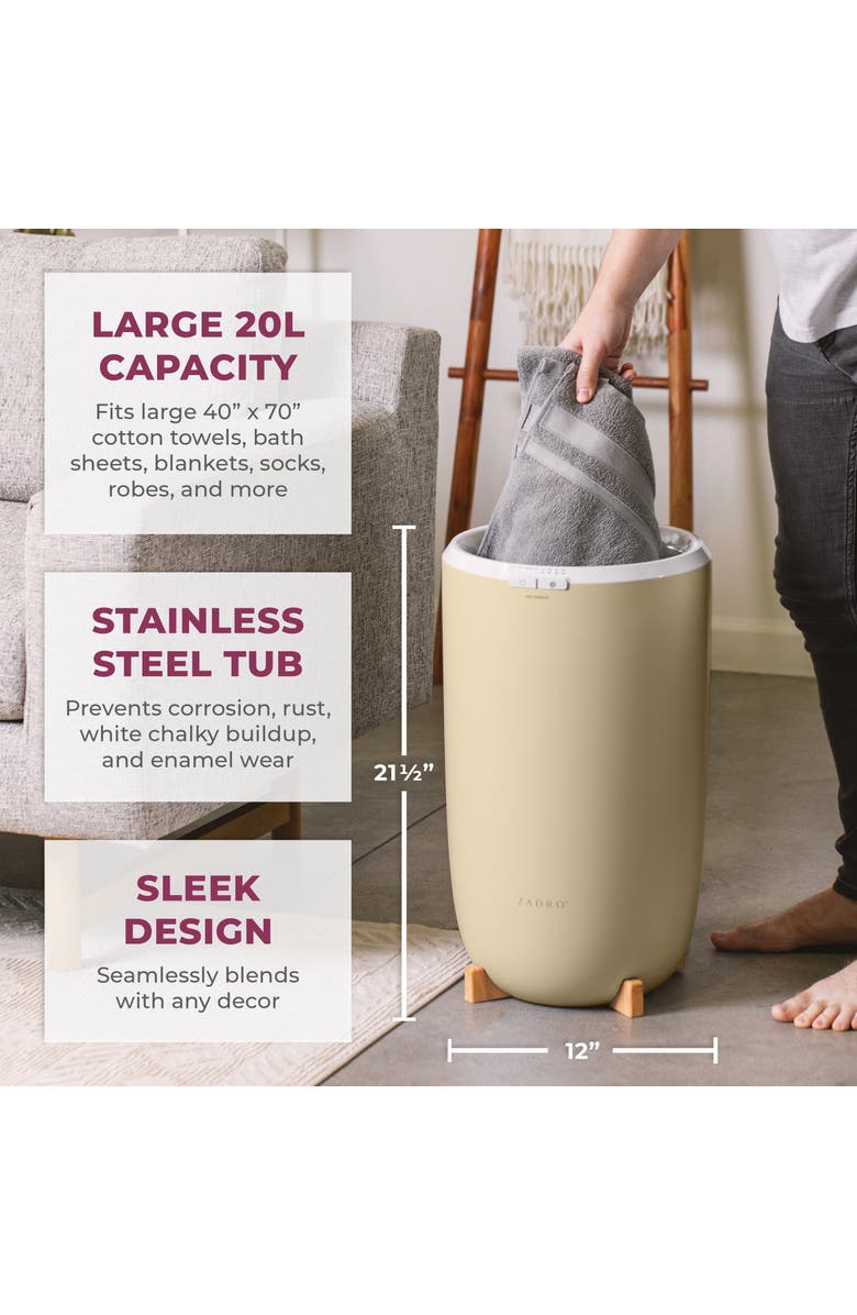 Zadro Towel Warmer with Aromatherapy Diffuser and Lavender Essential Oil, Alternate, color,