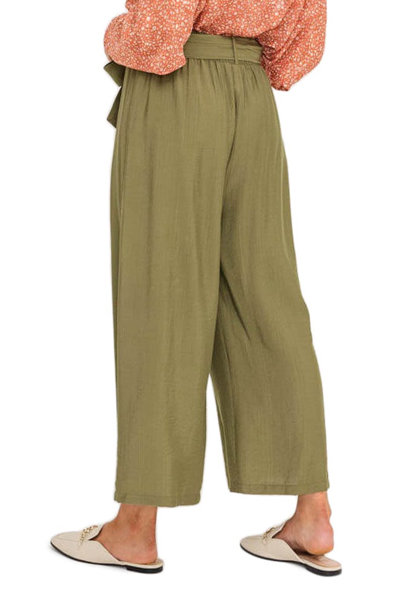 Belted Wide Leg Pants, Alternate, color, OLIVE