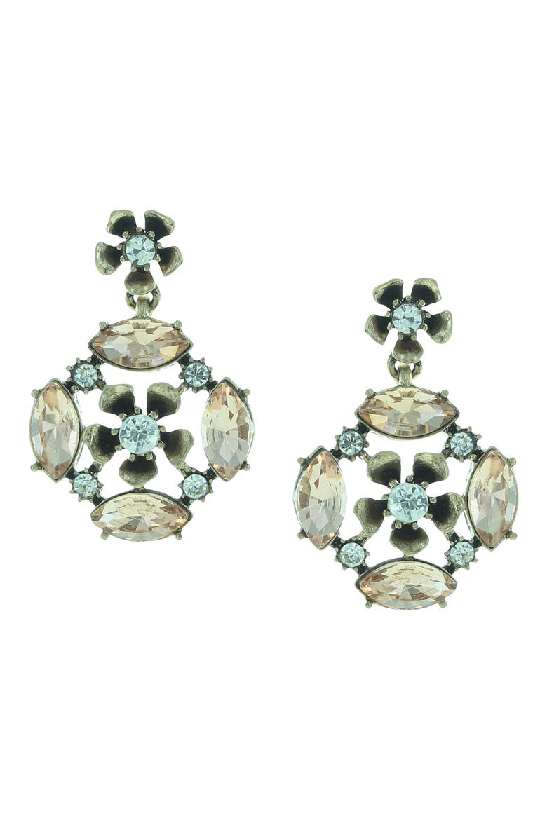 Gold Plated Ally Crystal Earrings, Main, color, GOLD / PINK / CLEAR