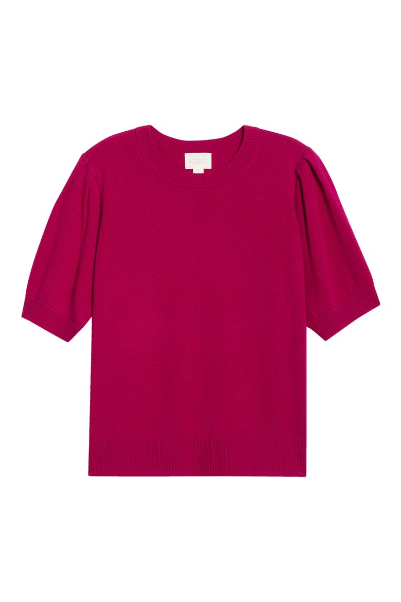 Puff Sleeve Wool & Cashmere Sweater, Alternate, color, PINK PLUMIER