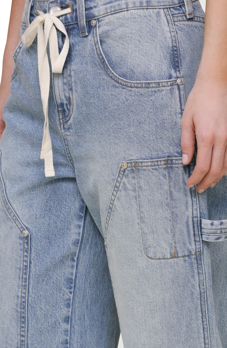 Avec Les Filles Drawstring Crop Jeans, Alternate, color, Badlands Wash