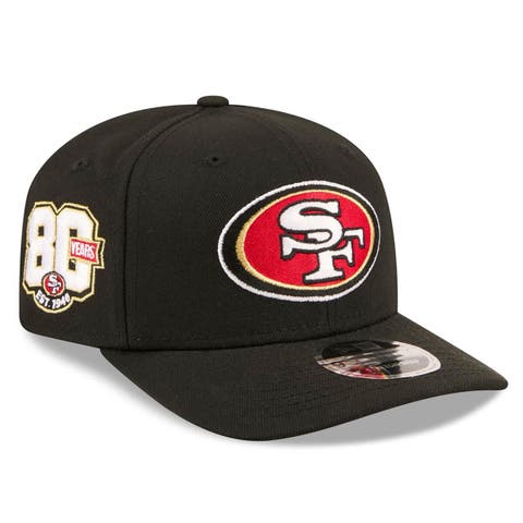 Men's New Era Black San Francisco 49ers 80th Anniversary 9SEVENTY Adjustable Hat