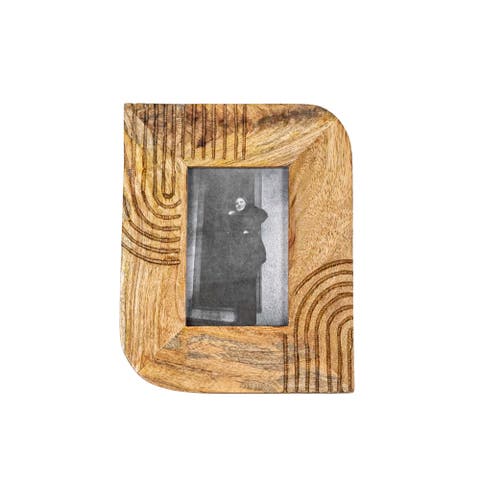 4x6 Inch Carved Arch Mango Wood Picture Frame