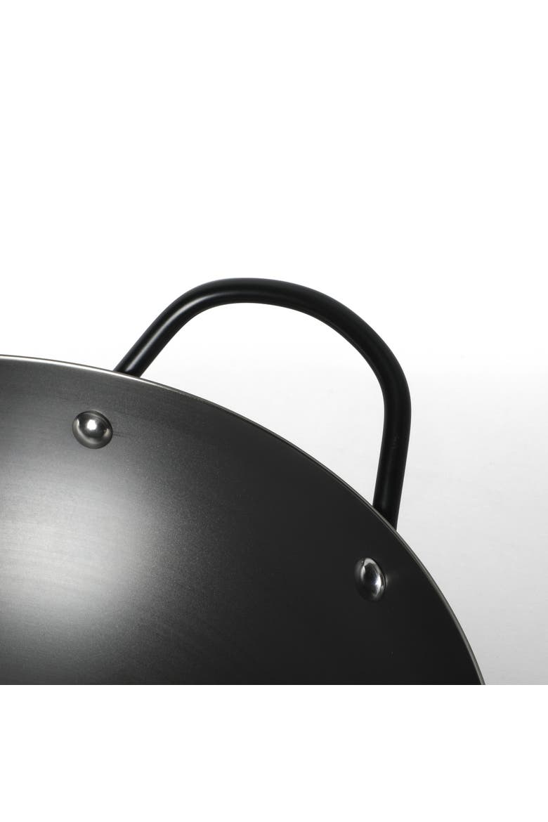 Chisholm 13.5-Inch Carbon Steel Nonstick Flat Bottom Wok, Alternate, color, Black
