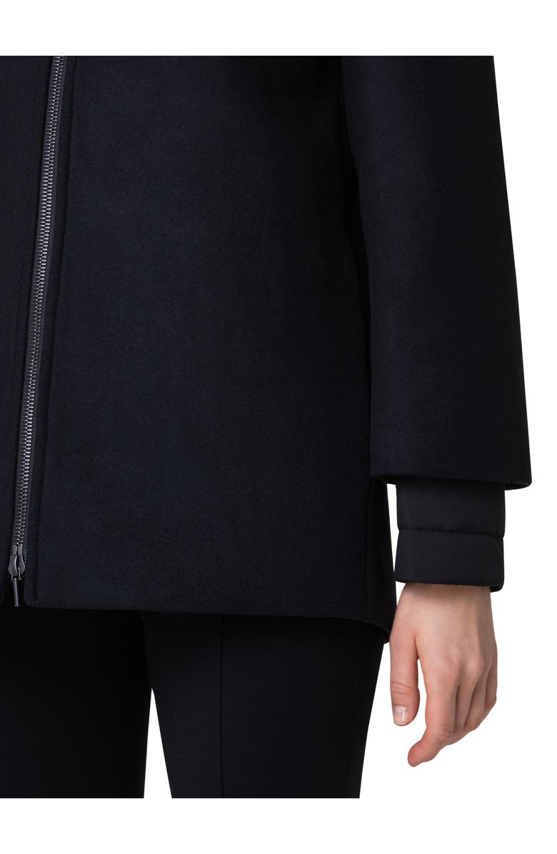 Akris punto 2-in-1 Felted Wool Blend Car Coat, Alternate, color, 009 Black