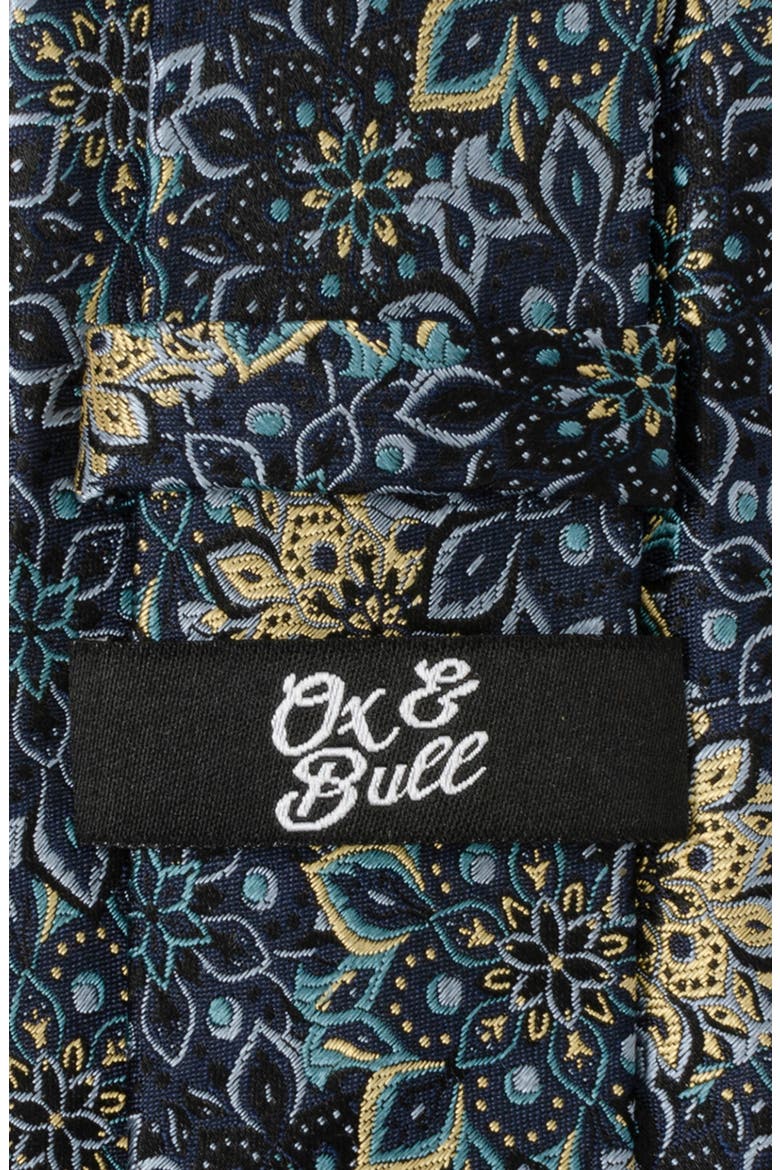 Kaleido Floral Navy Tan Silk Tie, Alternate, color, NAVY