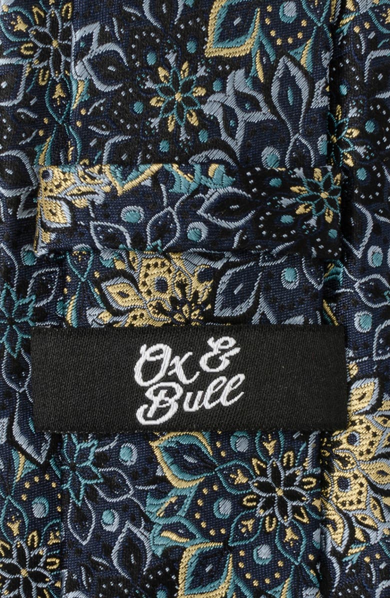 Cufflinks, Inc. Kaleido Floral Navy Tan Silk Tie, Alternate, color,