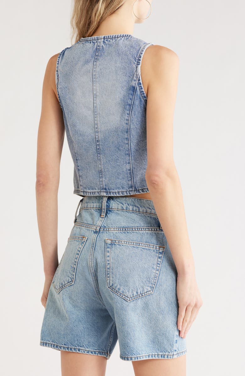 French Connection Denim Vest, Alternate, color, Light Wash