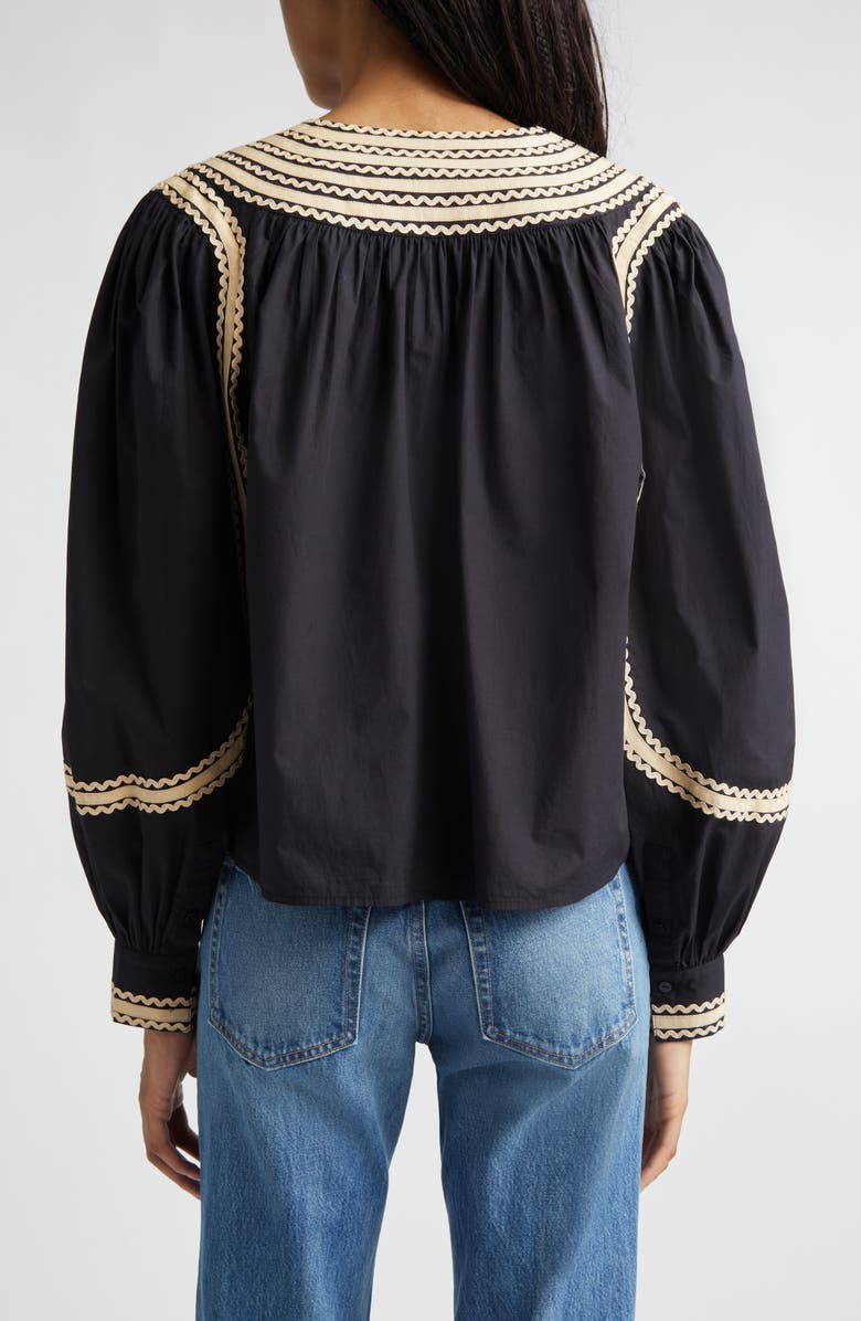 Ulla Johnson Laurenza Long Sleeve Top, Alternate, color, Noir