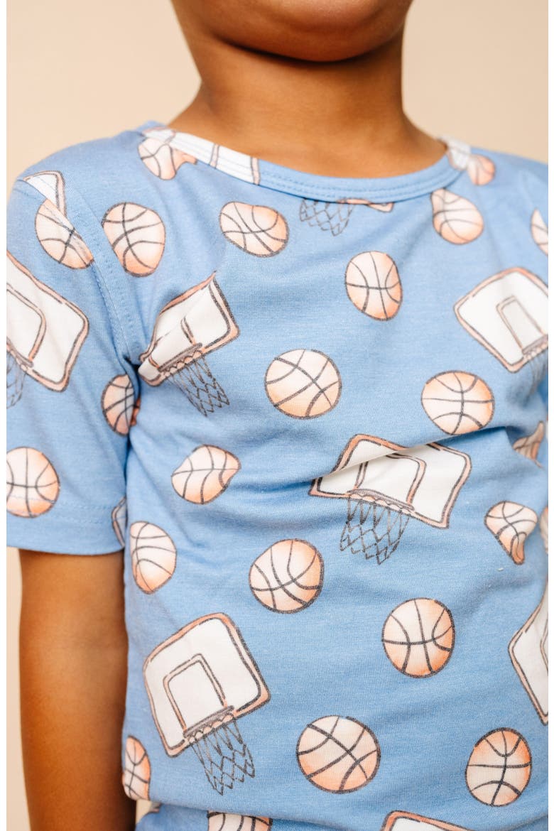 Dunk Fitted Two-Piece Short Pajamas, Alternate, color, BLUE