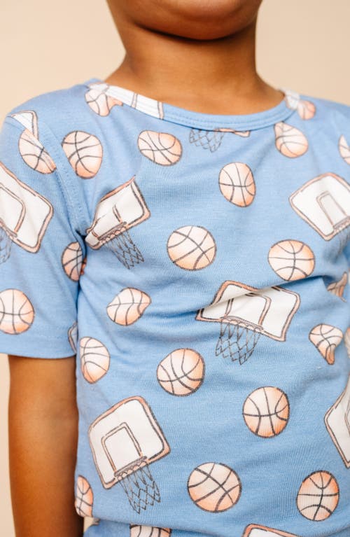 Copper Pearl Dunk Fitted Two-piece Short Pajamas In Blue