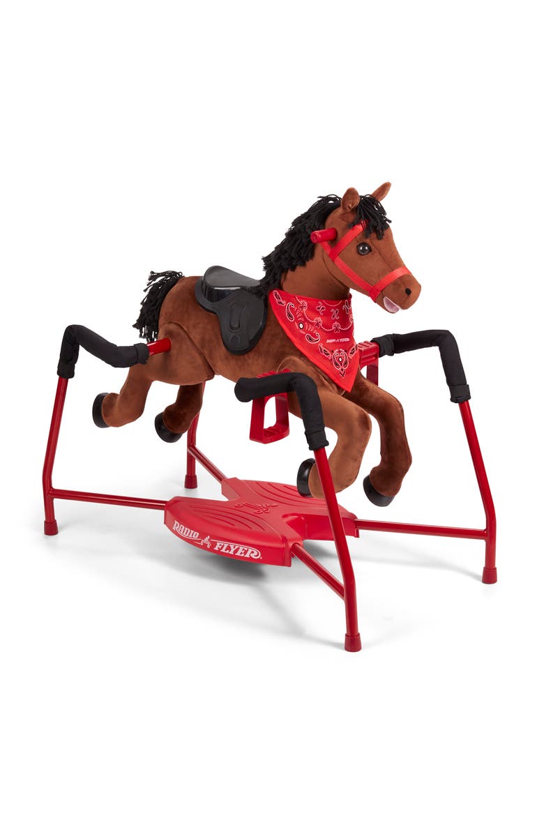 Radio Flyer Plush Interactive Spring Riding Horse - Chestnut, Main, color, Brown