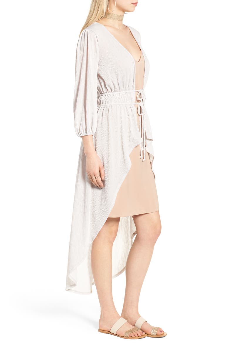 Tie Front Duster, Alternate, color, GREY CHIME