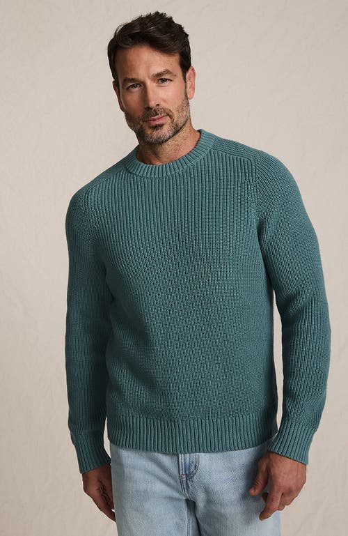 Lands' End Drifter Cotton Crewneck Sweater In Green
