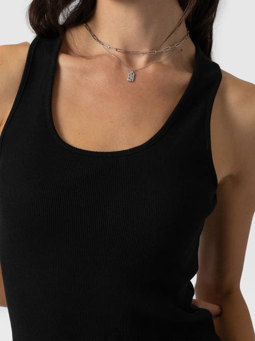 Saint And Sofia Saint + Sofia Sleeveless Rib Dress In Black