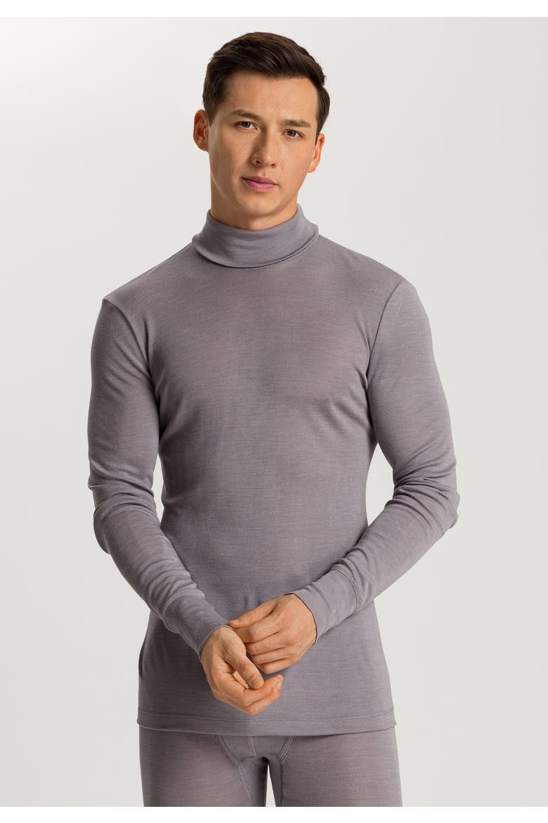 Woolen Silk Thermal Turtleneck, Alternate, color, Nordic Grey