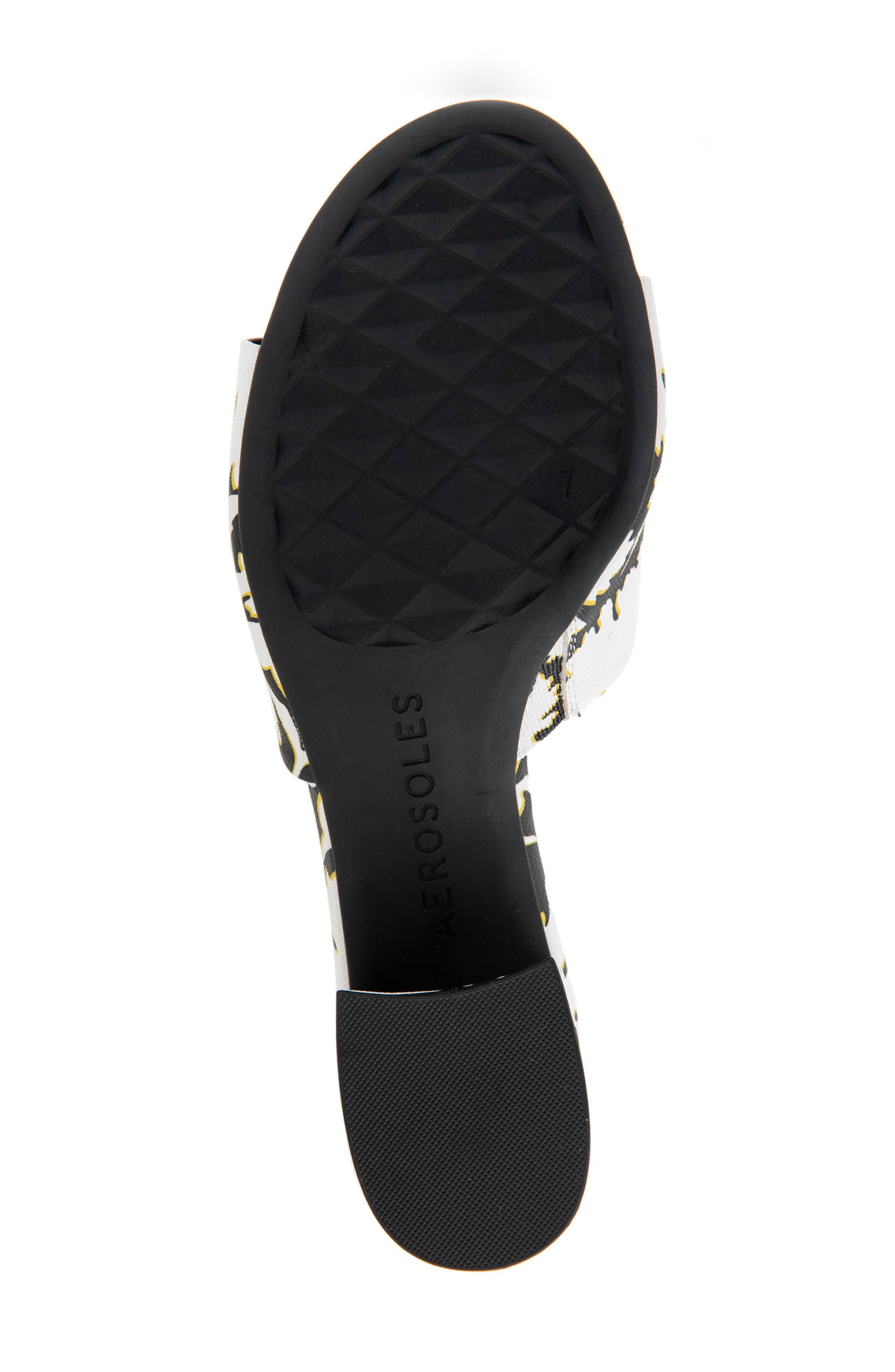 Aerosoles Como Slide Sandal, Alternate, color, White/ Black Faux Leather