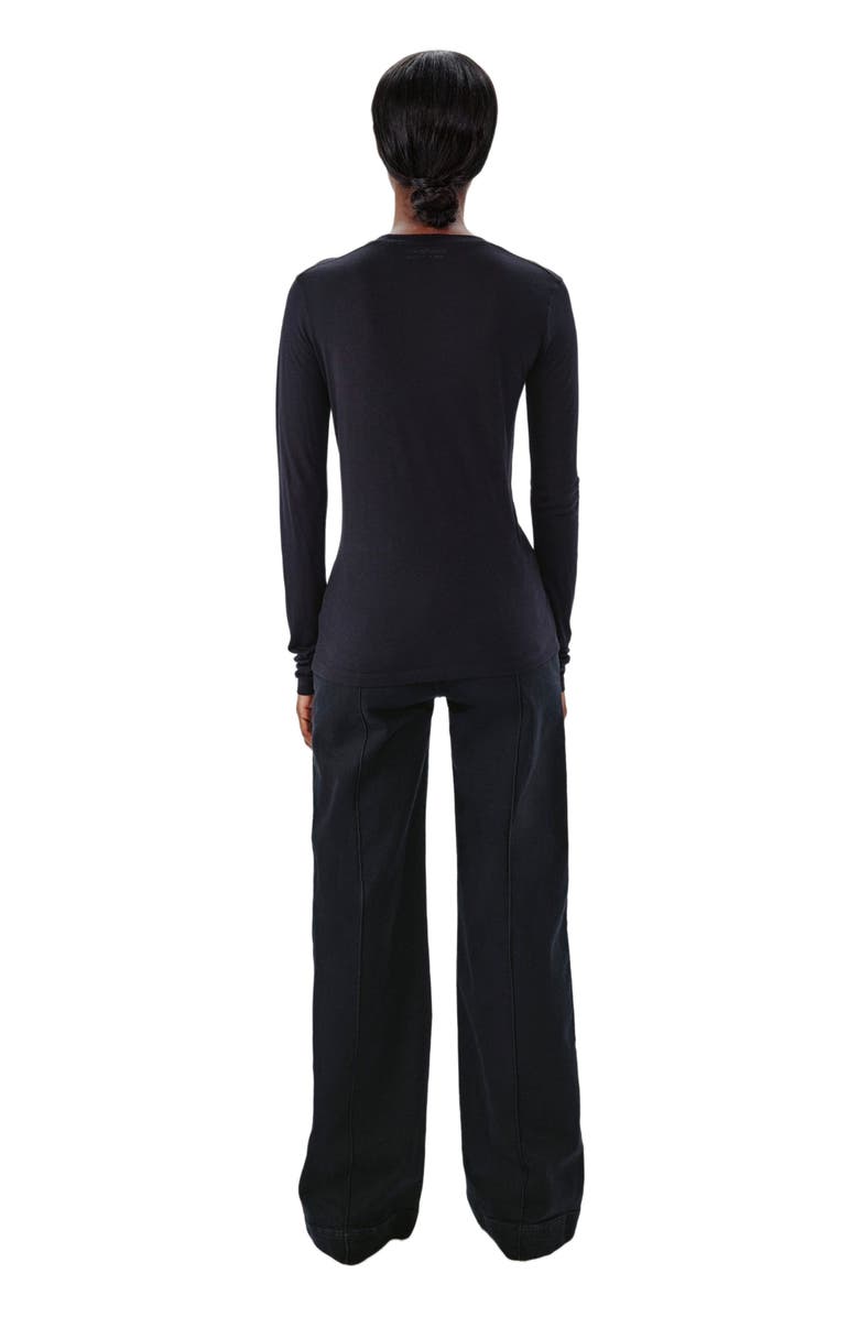 Another Tomorrow LONG BALLET SCOOP TEE, Alternate, color, Black