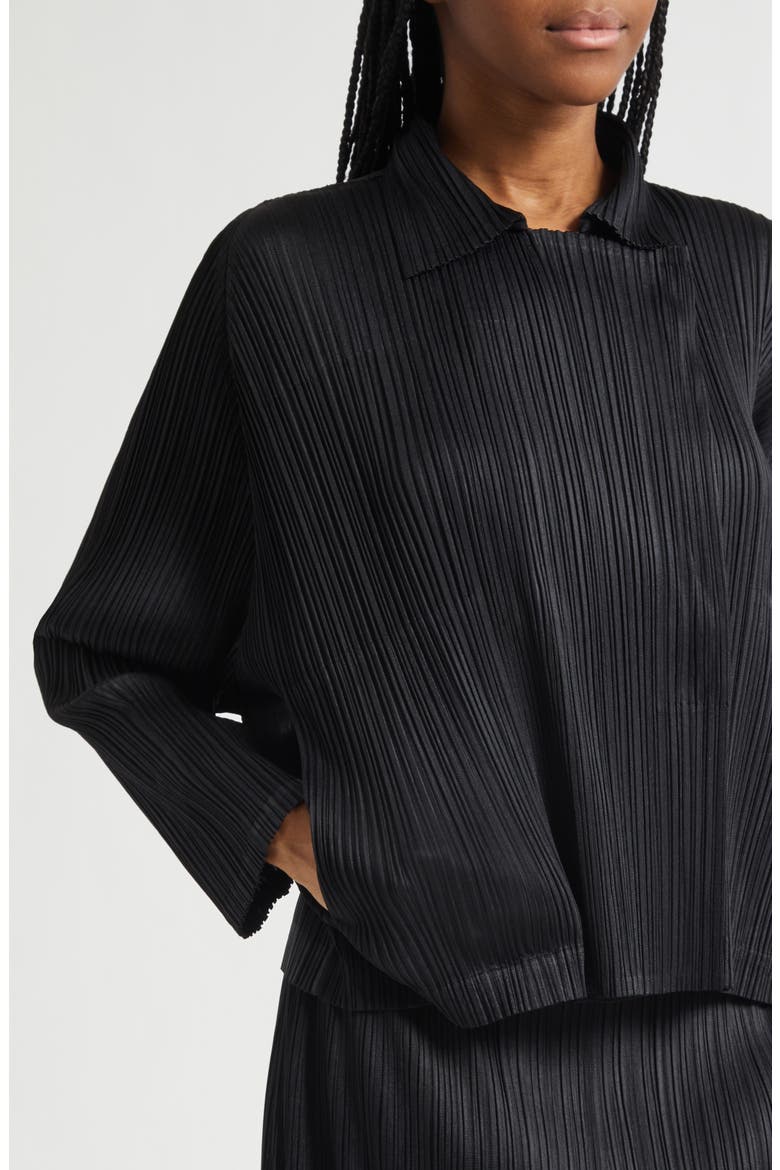 Monthly Colors February Pleated Jacket, Alternate, color, BLACK