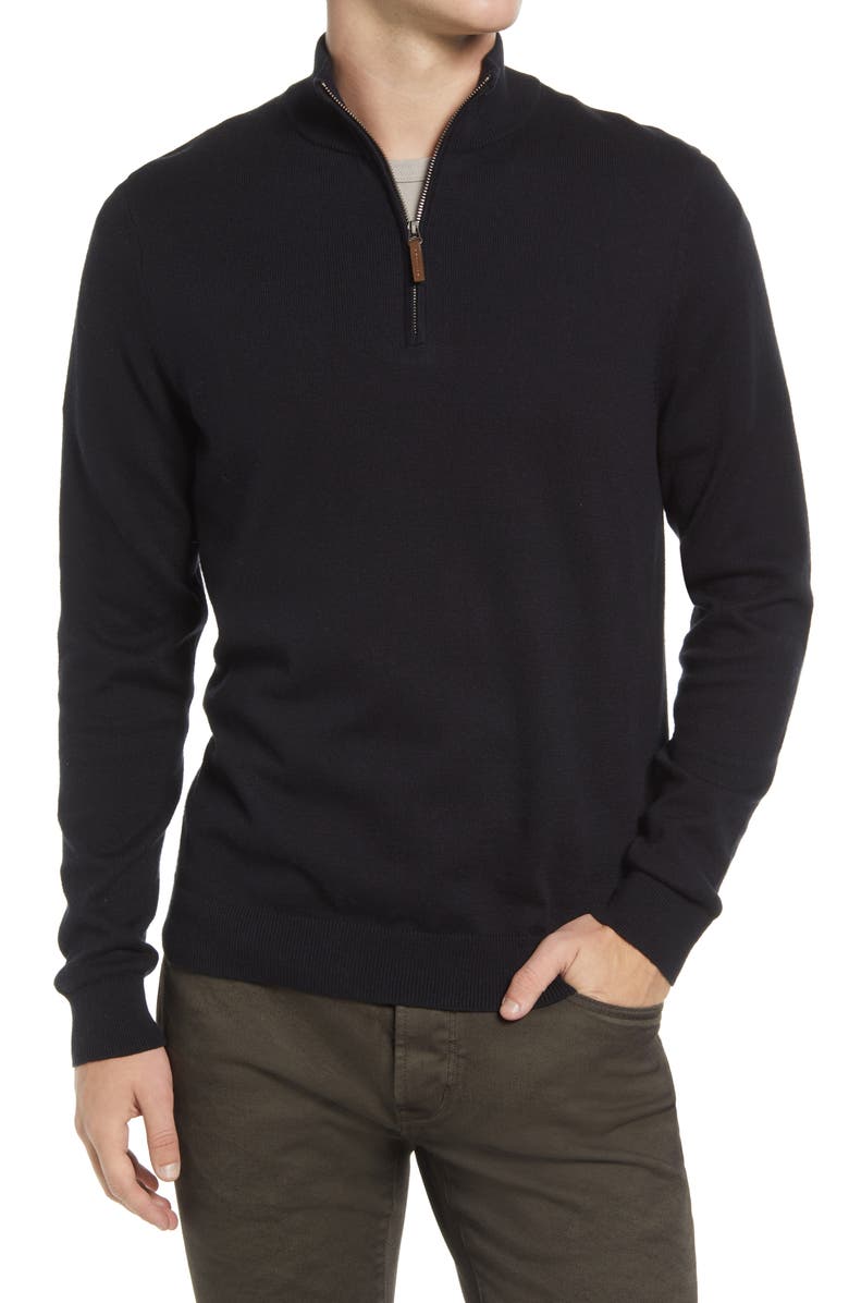 Nordstrom Half Zip Cotton & Cashmere Pullover Sweater, Alternate, color,