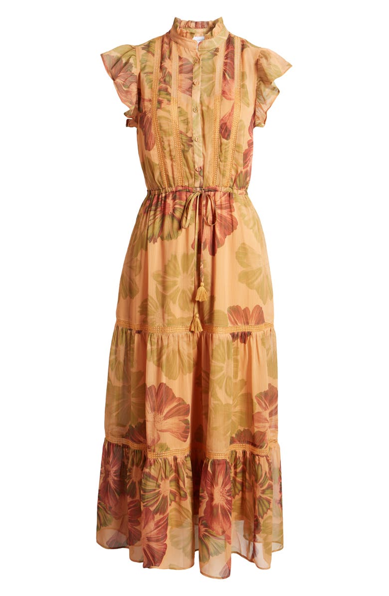 chinese dress ladies 1960s vintage Simon Ellis flower power maxi dress / Hippie Festival /  Top  of the Shops Boutique