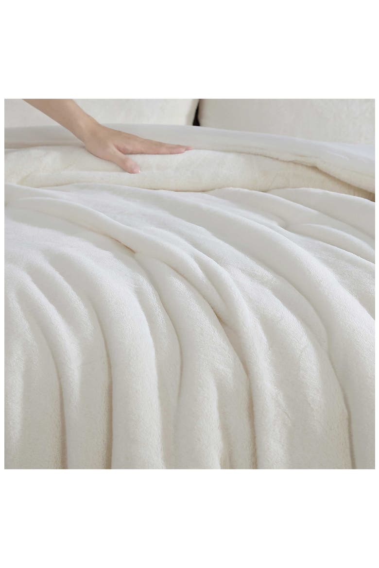 Faux Fur Comforter & Sham Set, Alternate, color, LIGHT BEIGE