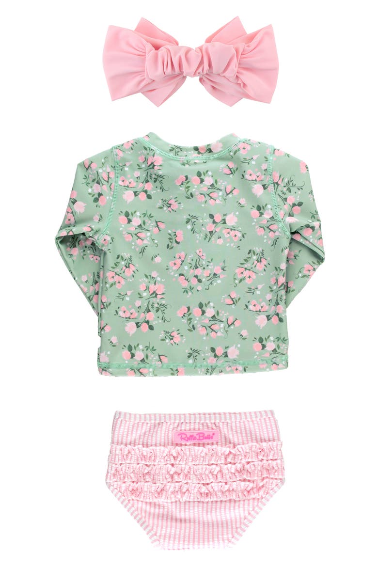 Kids' Long Sleeve Two-Piece Swimsuit & Headband Set, Alternate, color, GREEN