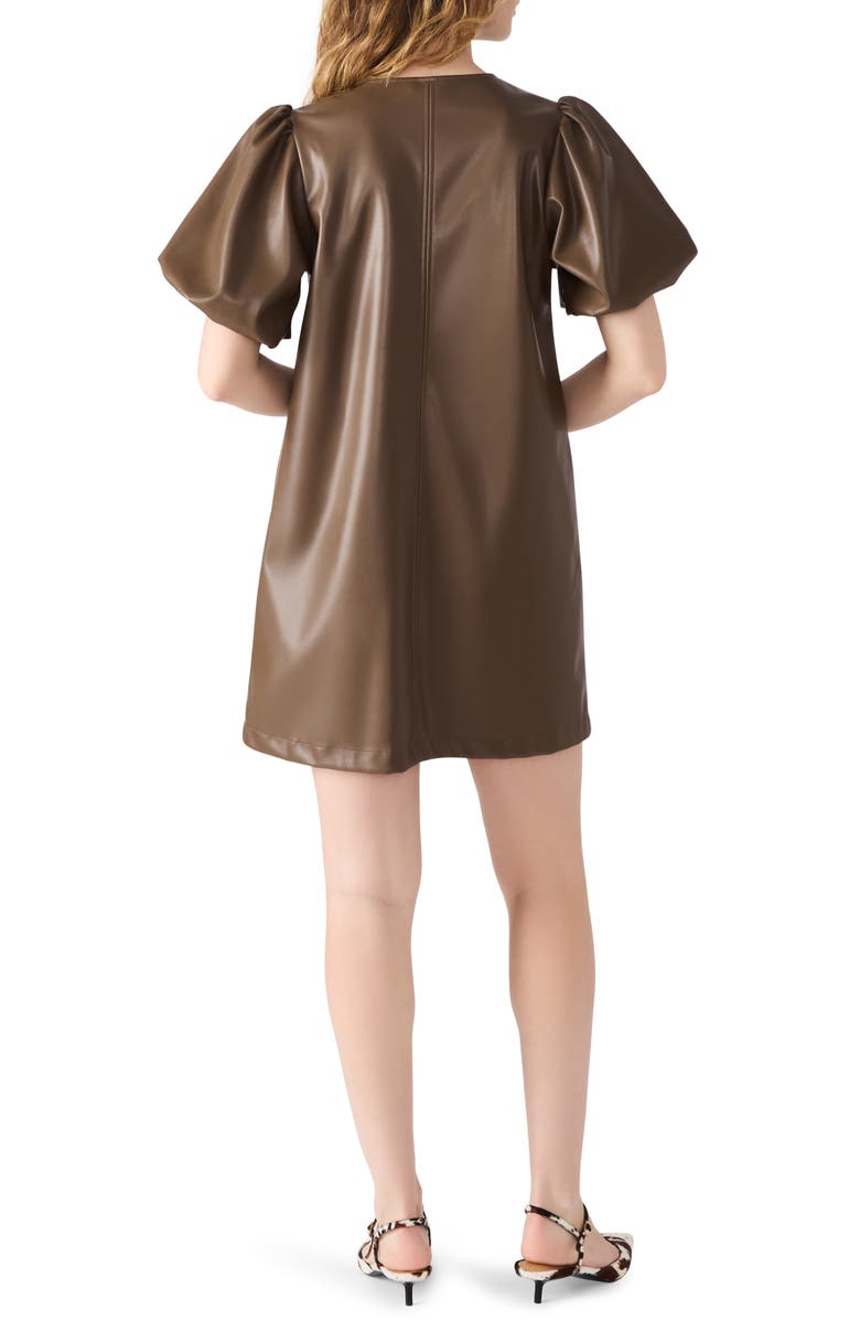 Steve Madden Tilly Faux Leather Minidress, Alternate, color, Coco