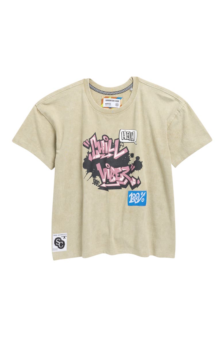 Kids' Chill Vibes Graphic T-Shirt, Main, color, TEA/ CHILL VIBEZ