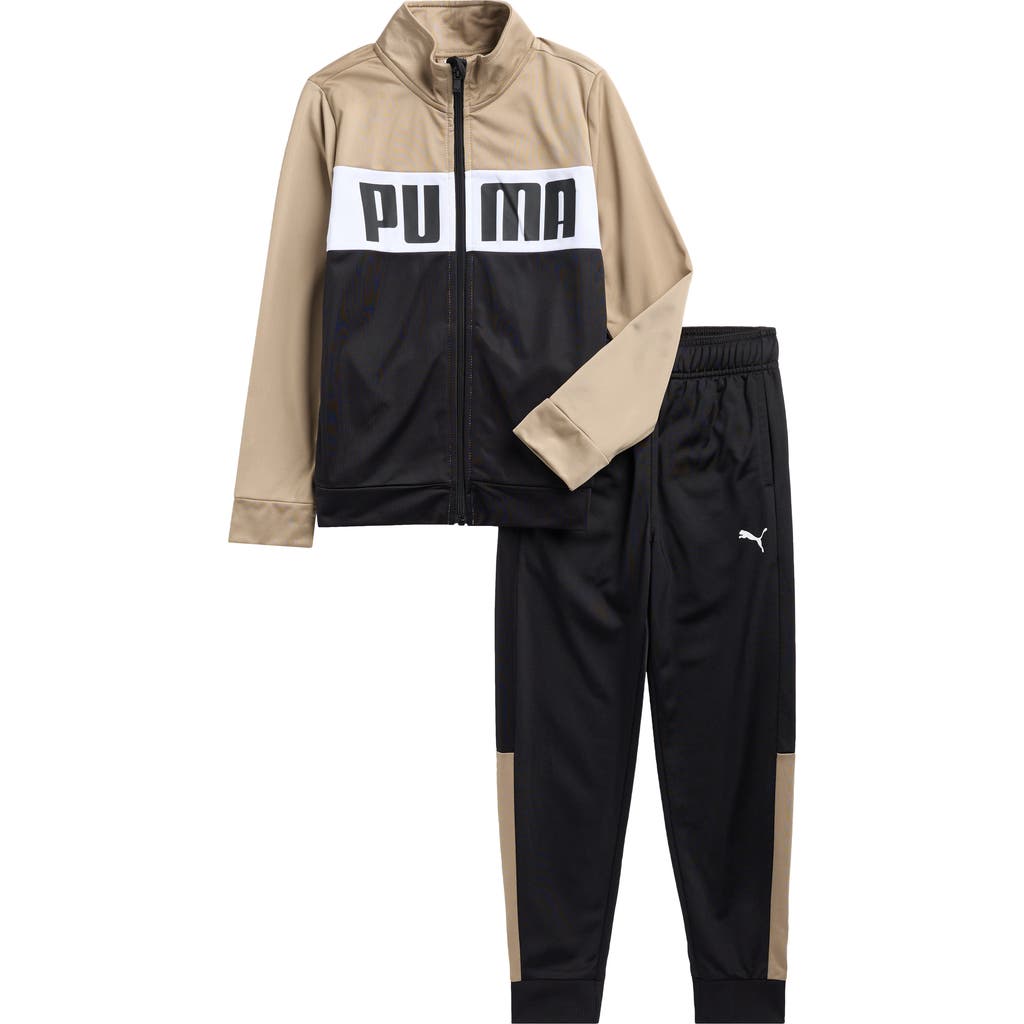 Puma Kids' Tricot Track Jacket & Joggers Set In Brown