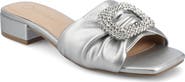 Journee Collection Flavia Rhinestone Buckle Slide Sandal