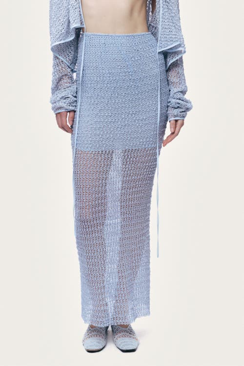 Nocturne Mesh Detail Maxi Skirt in Navy Blue at Nordstrom, Size Medium