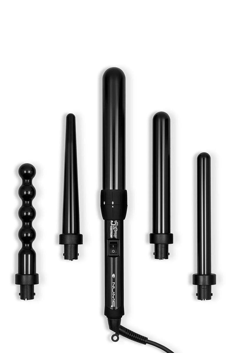 NUME Lustrum 5-in-1 Curling Wand Set | Interchangeable Barrel Styling Kit, Alternate, color, Black
