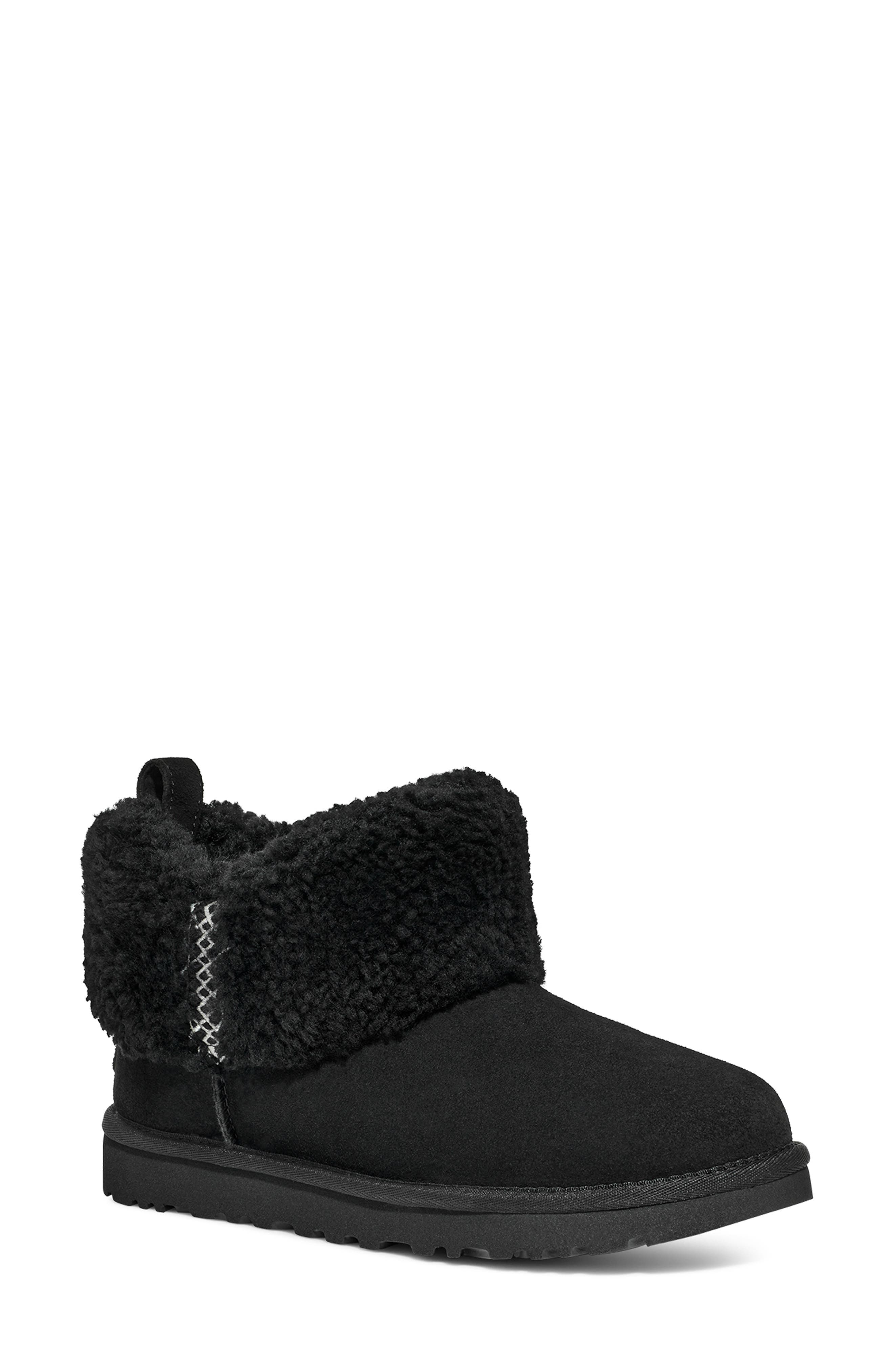 UGG<sup>®</sup> Ultra Mini Braid Genuine Shearling Bootie, Main, color, 