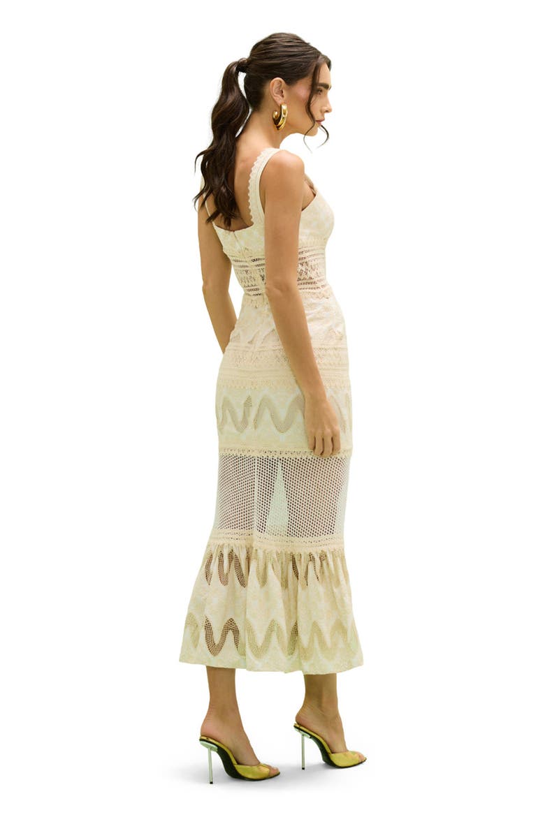 Bertha Lace Midi Dress, Alternate, color, OFF WHITE