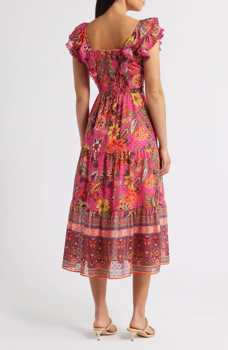 Eliza J Floral Midi Sundress, Alternate, color, Pink Multi
