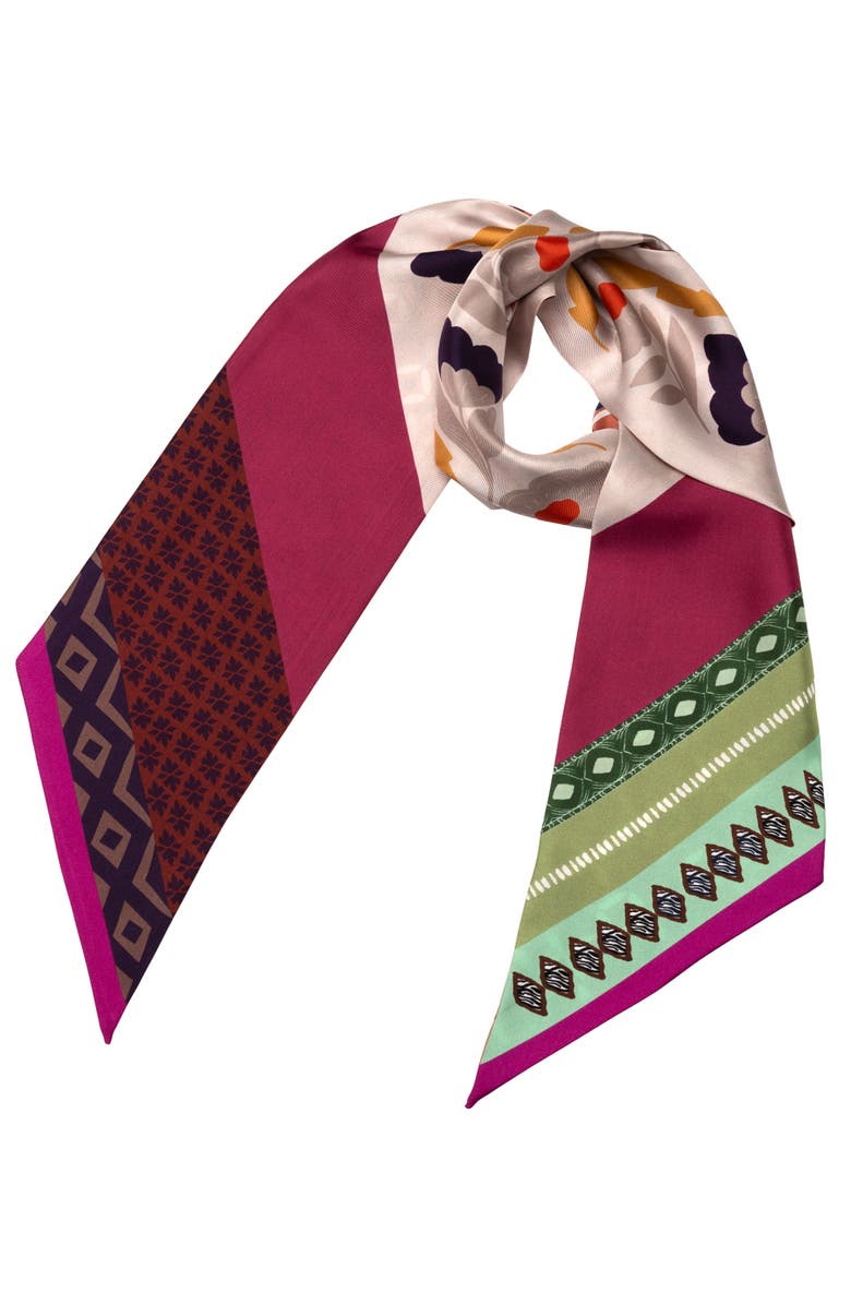 Elizabetta Pamela - Skinny Silk Scarf, Main, color, Pink