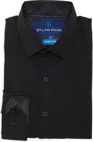DYLAN PARK Slim Fit Perfect Stretch Long Sleeve Button Down Shirt