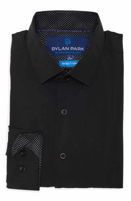 DYLAN PARK Slim Fit Perfect Stretch Long Sleeve Button Down Shirt