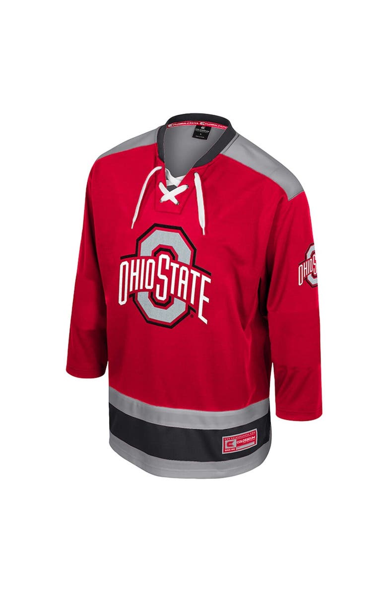 COLOSSEUM Men's Colosseum  Scarlet Ohio State Buckeyes Athletic Machine Fashion Hockey Jersey, Alternate, color, Scarlet