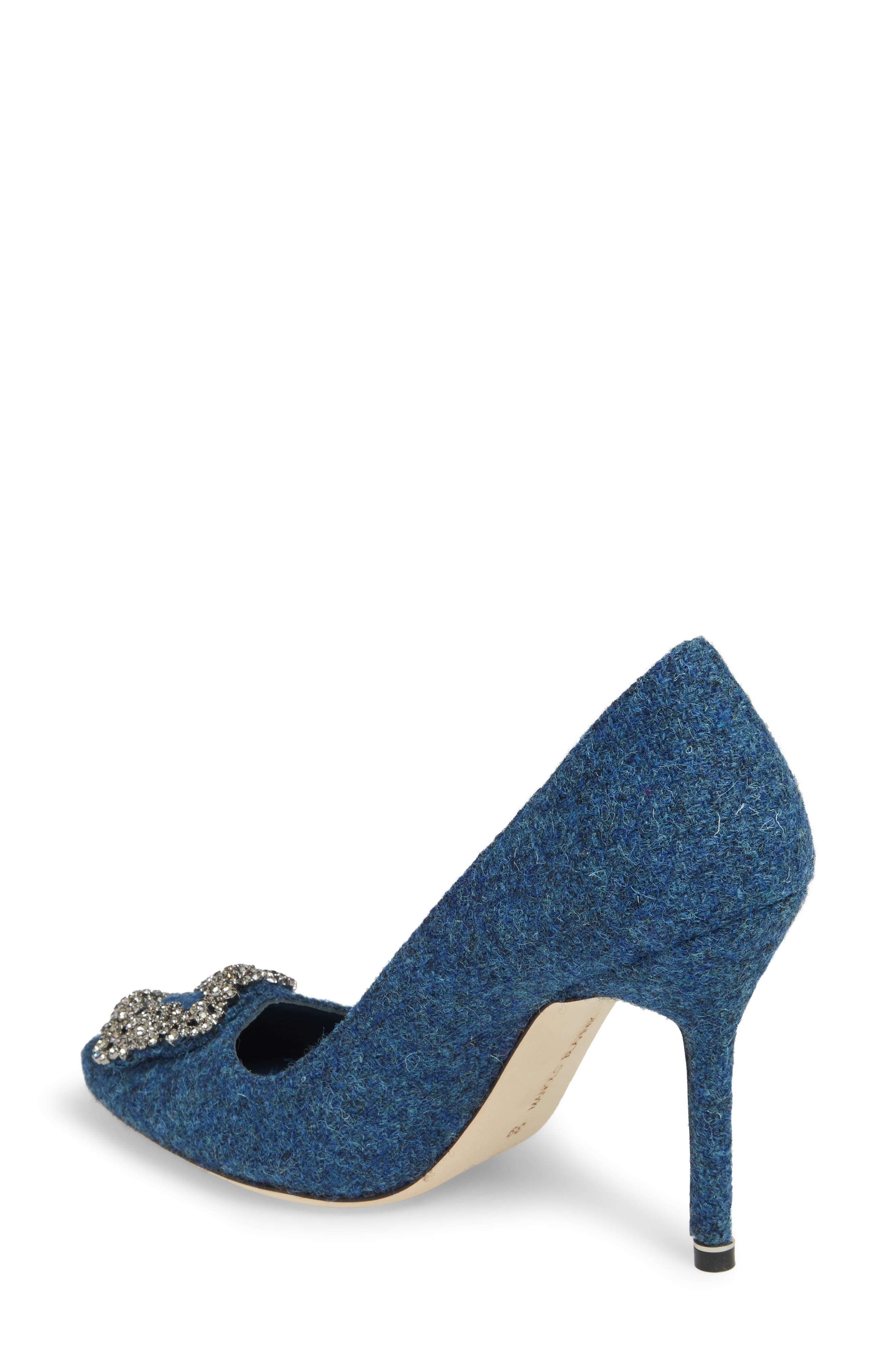 Manolo Blahnik Hangisi Jewel Buckle Pump, Alternate, color, 