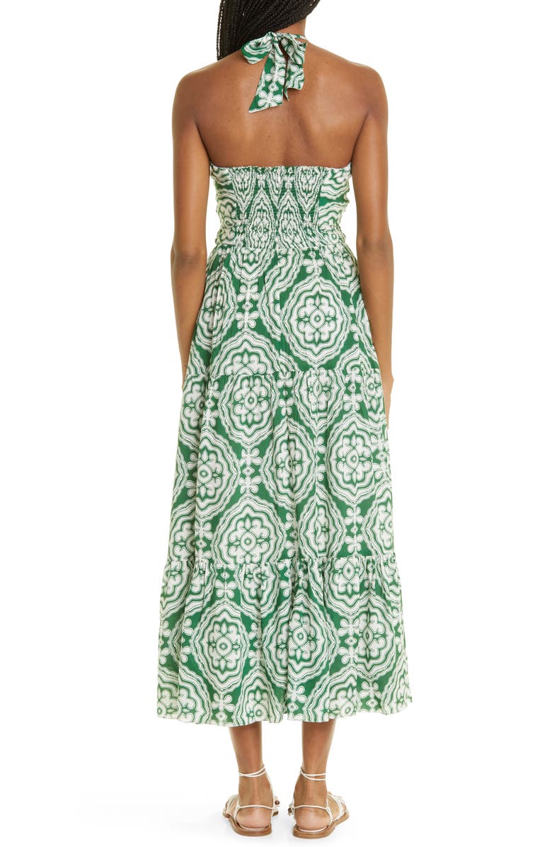 lemlem Medallion Cutout Cover-Up Halter Dress, Alternate, color, 