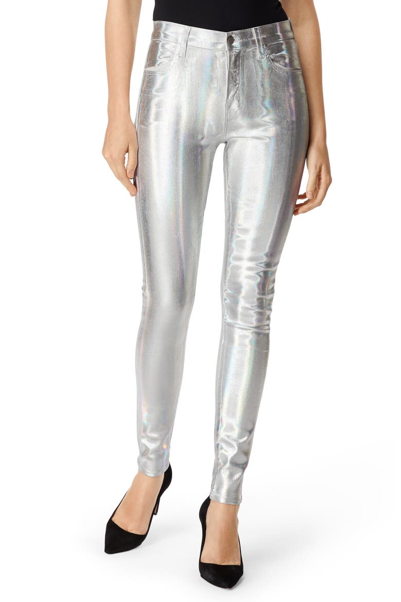 Maria High Waist Skinny Jeans, Main, color, SILVER PRISM