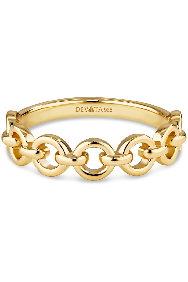 Cable Link Ring in Gold Plated Sterling Silver, Main, color, Yellow Gold