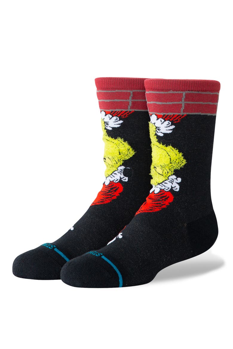 Kids' Down the Chimney Crew Socks, Alternate, color, BLACK