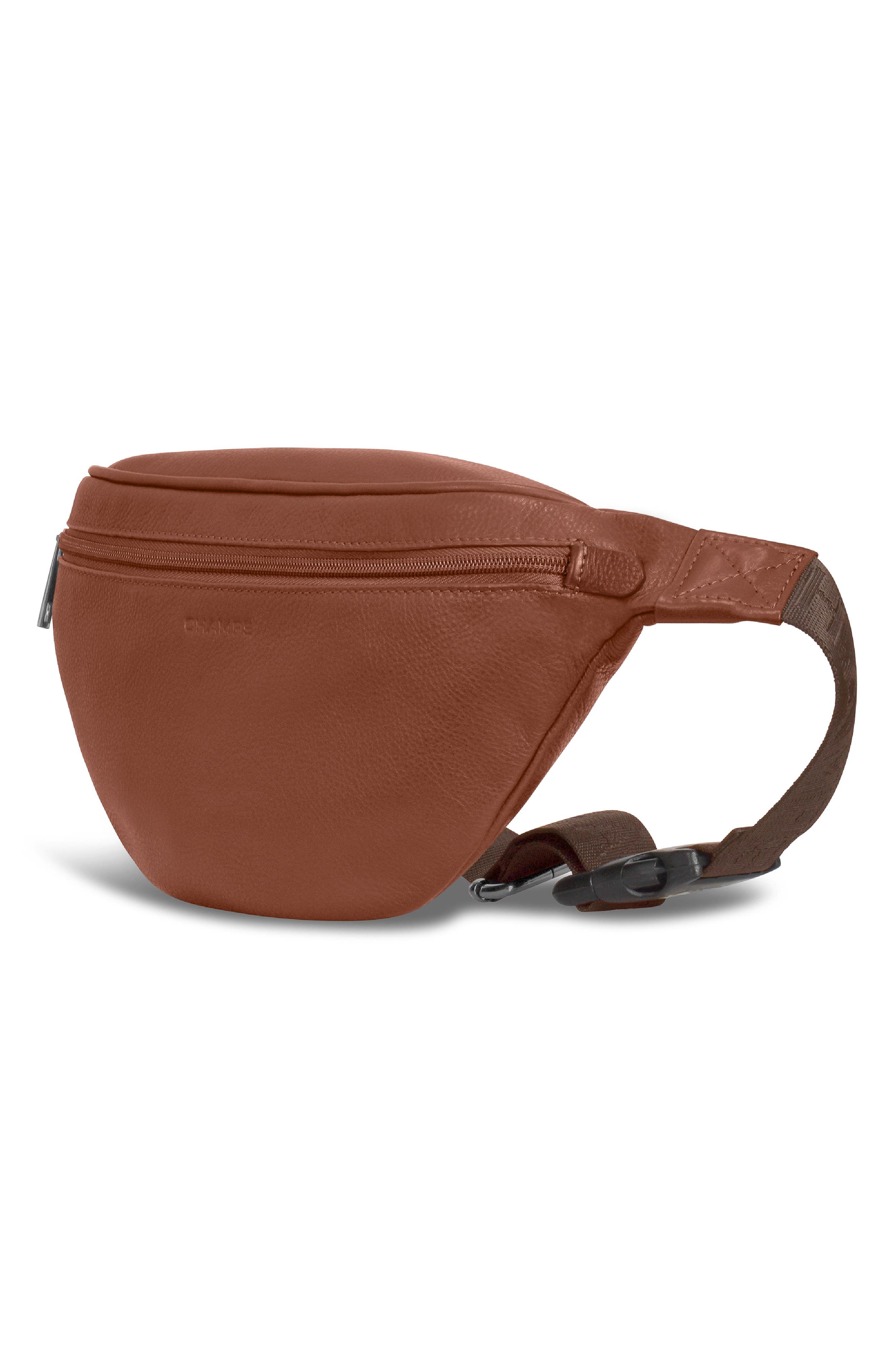 CHAMPS Onyx Leather Belt Bag, Alternate, color, Brown
