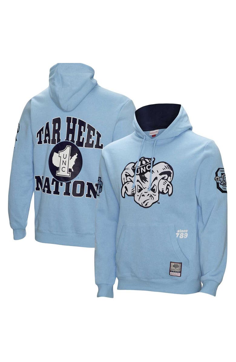 Mitchell & Ness Men's Mitchell & Ness Carolina Blue North Carolina Tar Heels Team Origins Pullover Hoodie, Alternate, color,