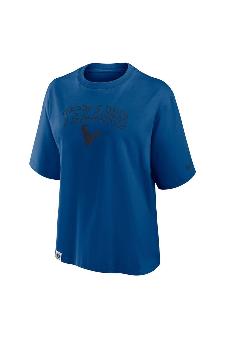 Women's Nike Blue Houston Texans Glory Arch Boxy T-Shirt, Alternate, color, Blue
