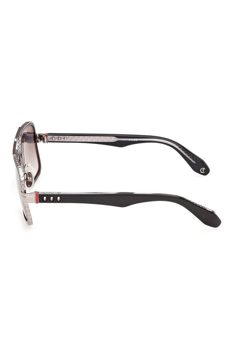 57mm Gradient Square Sunglasses, Alternate, color, RUTHENIUM BLACK / SMOKE